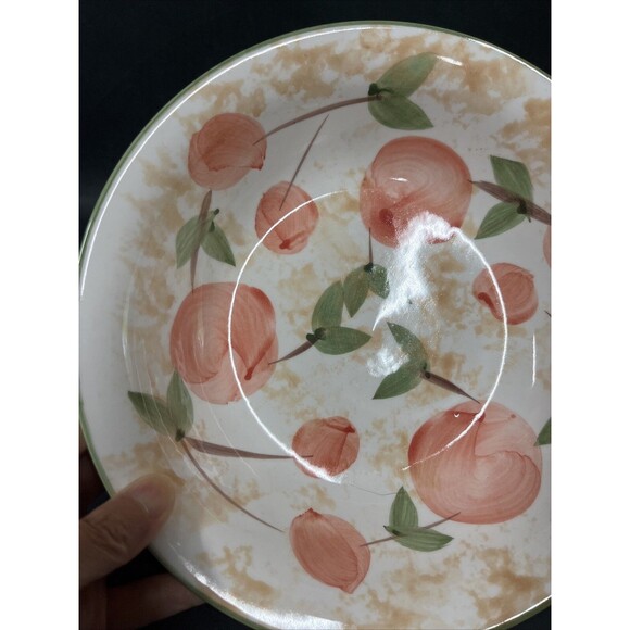 Vintage 8.5" Soup Cereal Bowl Hand Painted Pink Peach Pattern EUC Rare - Picture 5 of 7